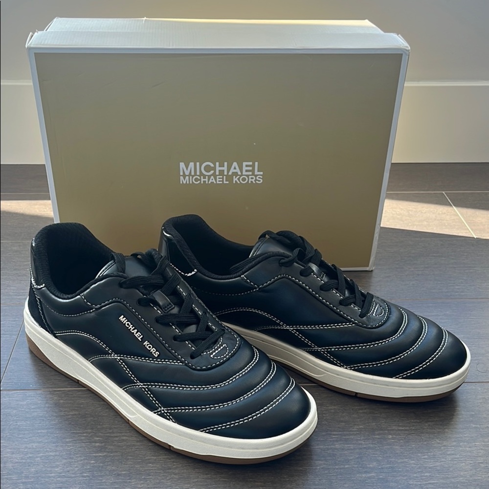 Michael Kors Women's Black Sneakers (Pia Lace Up)